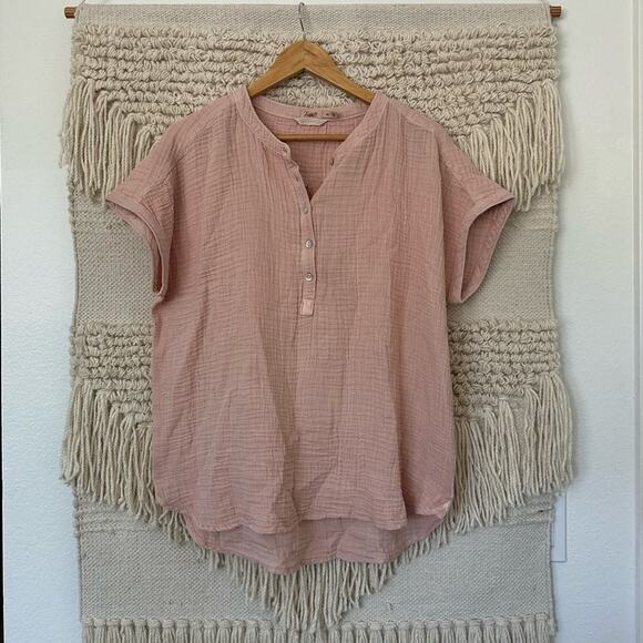 Faherty Dream Cotton Gauze Desmond Blouse - Picture 1 of 7